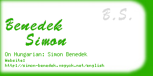 benedek simon business card